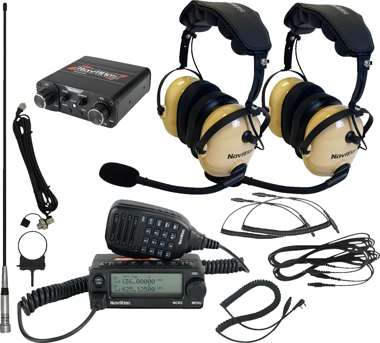 NAVATLAS Intercom/Radio and Headset Kit - 2-Seat - Beige NIROHBE2