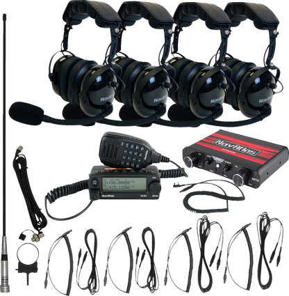 NAVATLAS Intercom/Radio and Headset Kit - 4-Seat - Black NI2ROHBK4