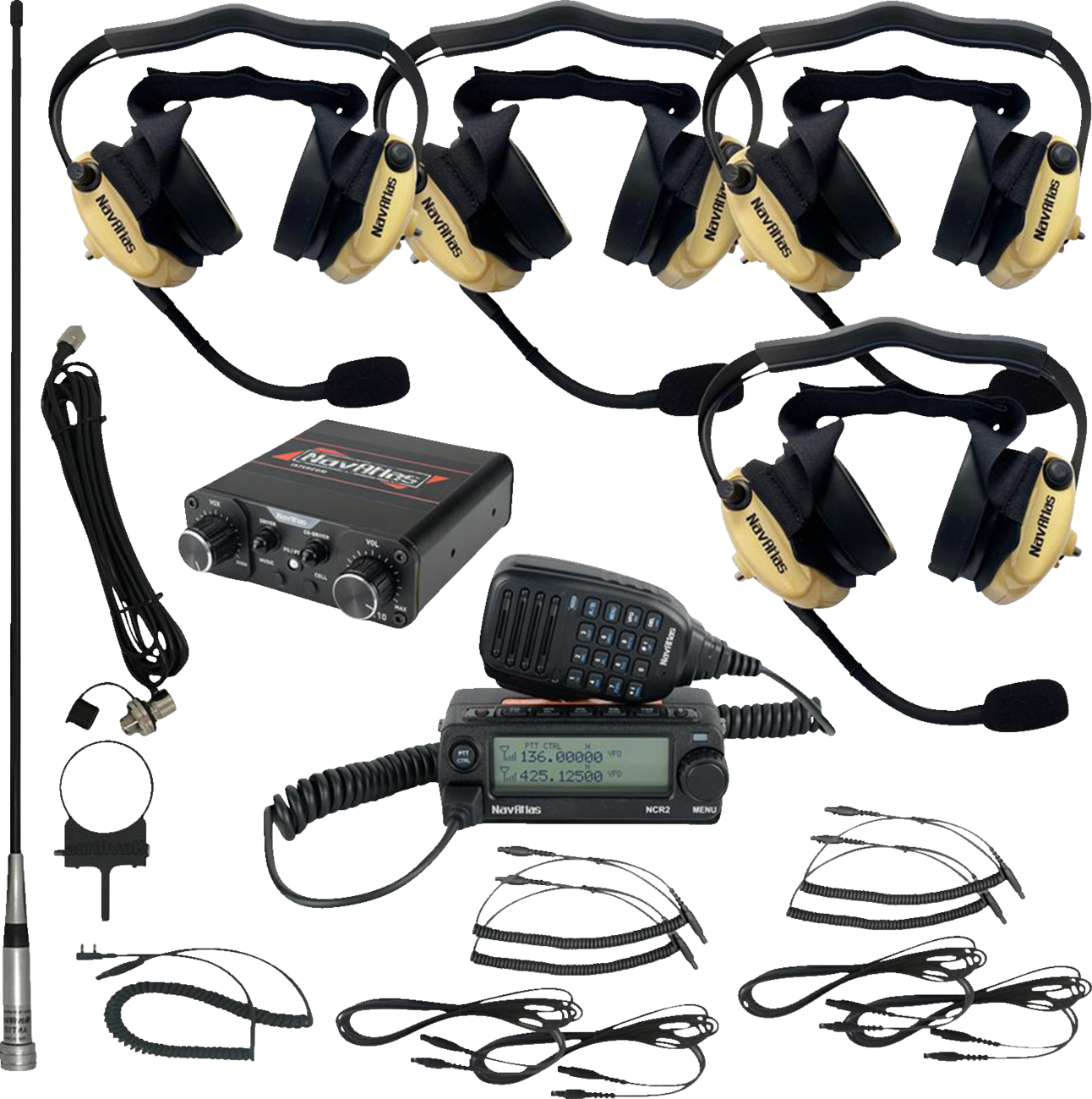 NAVATLAS Intercom/Radio and Headset Kit - 4-Seat - Beige NIRBHBE4