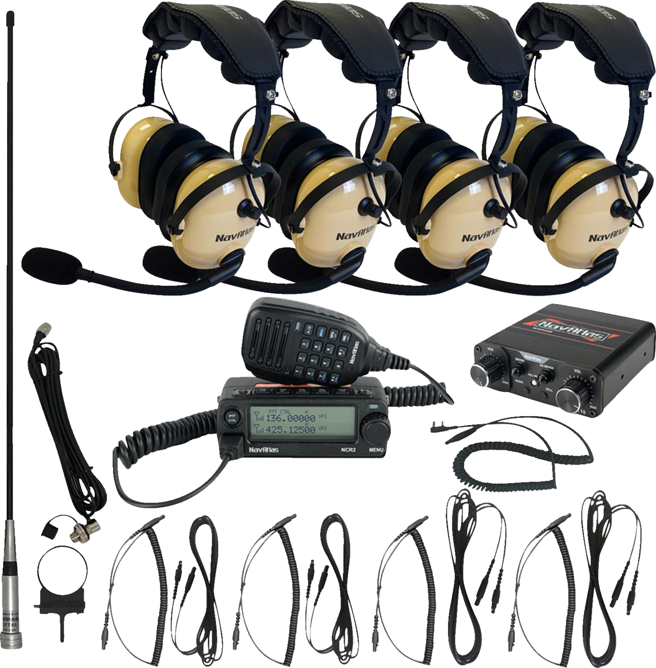 NAVATLAS Intercom/Radio and Headset Kit - 4-Seat - Beige NIROHBE4