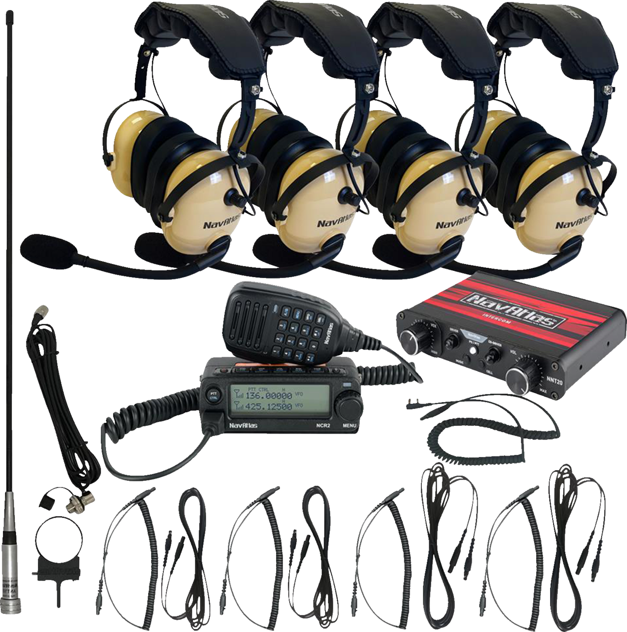 NAVATLAS Intercom/Radio and Headset Kit - 4-Seat - Beige NI2ROHBE4