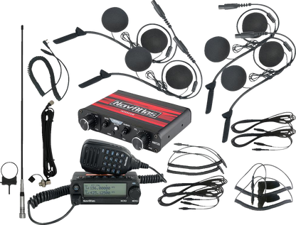NAVATLAS Intercom/Radio and In-Helmet Headset Kit - 4-Seat - Black NI2RIH4