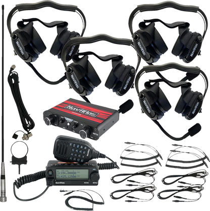 NAVATLAS Intercom/Radio and Headset Kit - 4-Seat - Black NI2RBHBK4