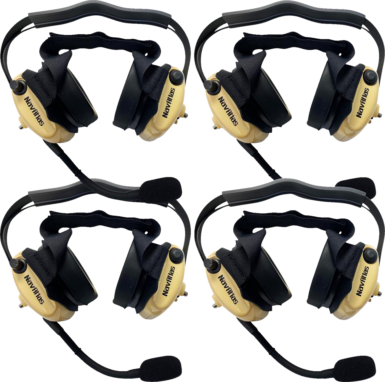 NAVATLAS Intercom/Radio and Headset Kit - 4-Seat - Beige NI2RBHBE4