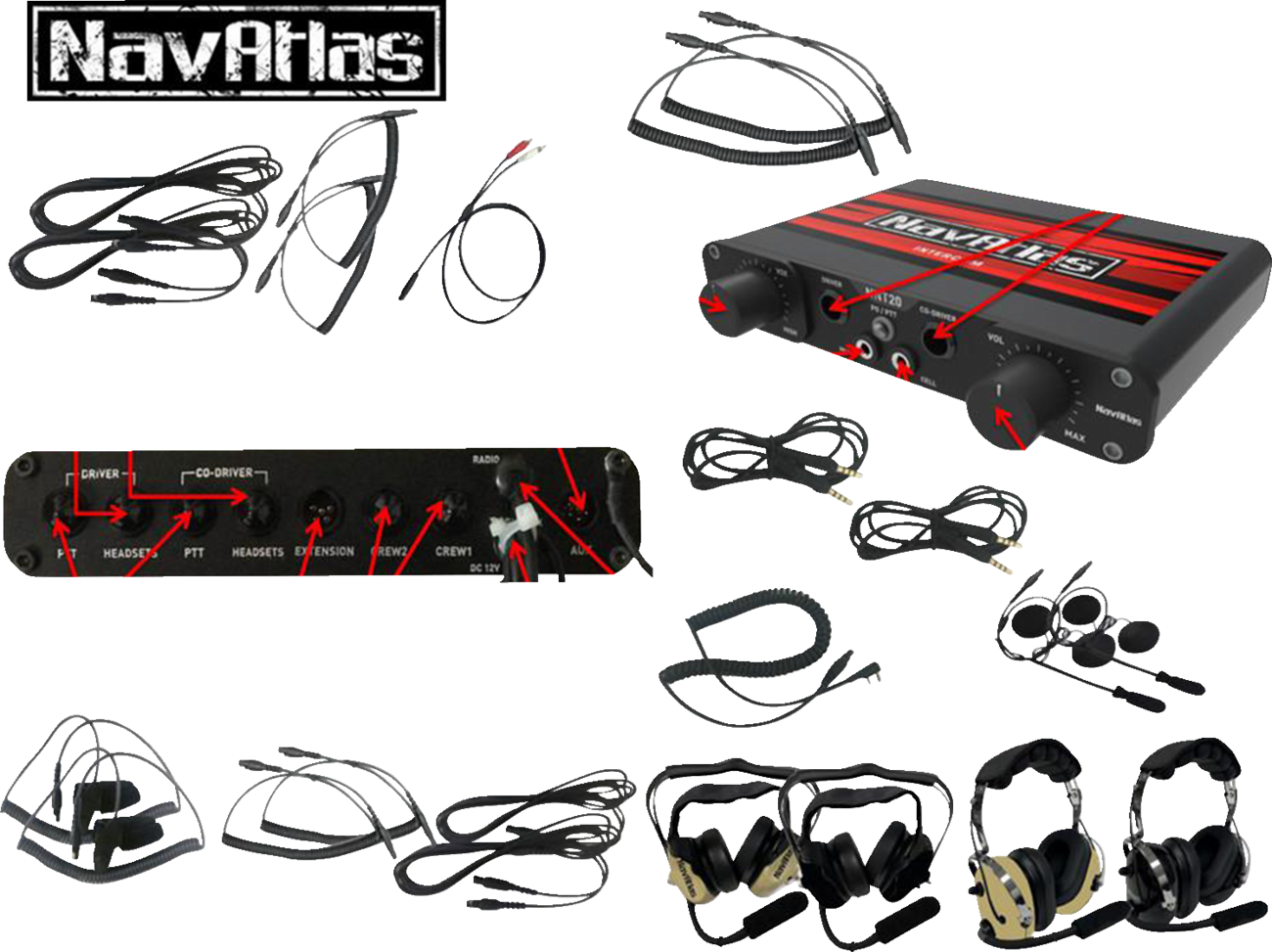 NAVATLAS Communication System - Over-the-Head Headset - Black NIO231PK