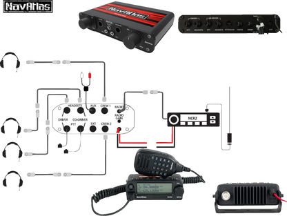 NAVATLAS Intercom/Radio and Headset Kit - 4-Seat - Black NI2ROHBK4