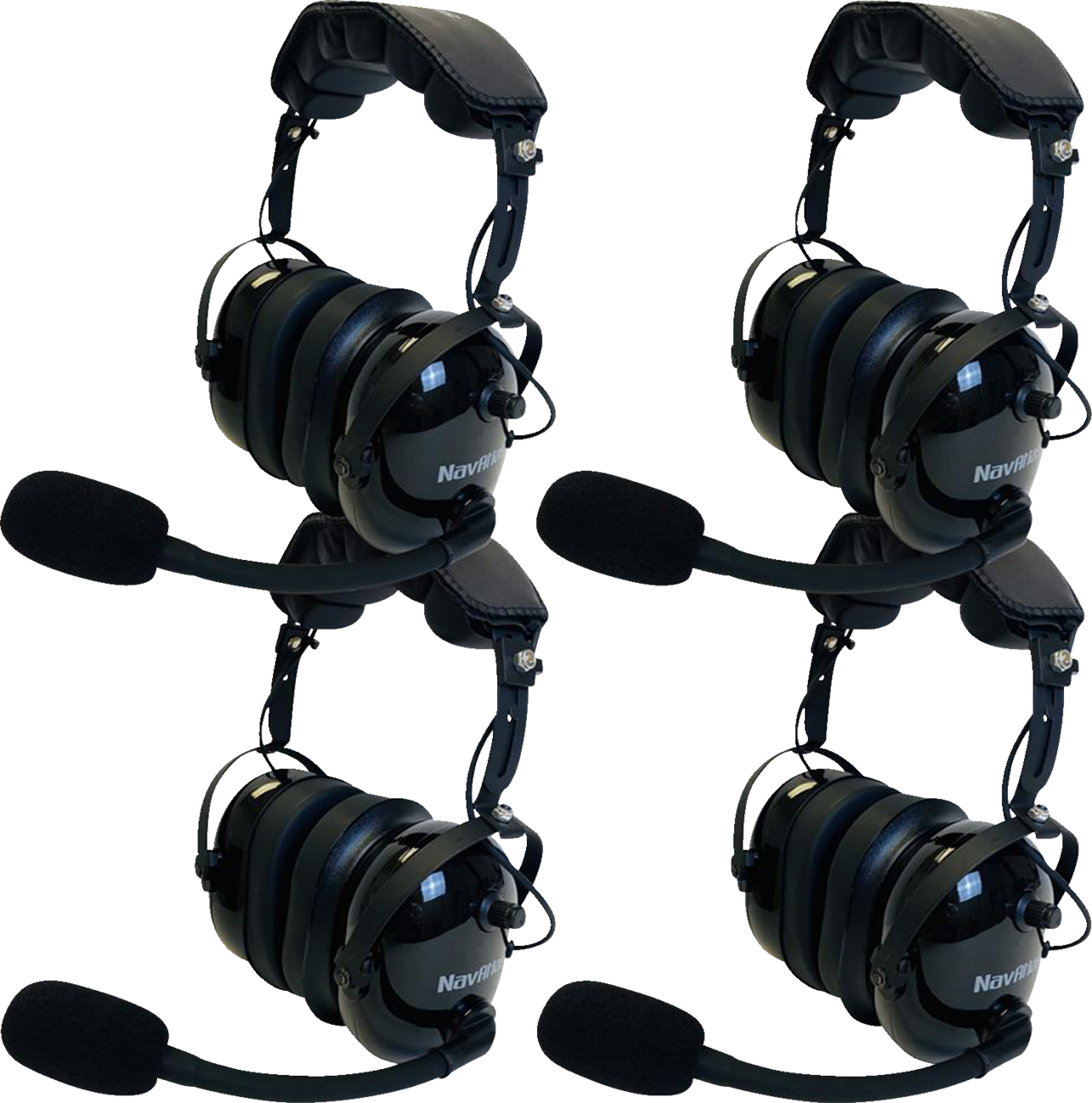 NAVATLAS Intercom/Radio and Headset Kit - 4-Seat - Black NI2ROHBK4
