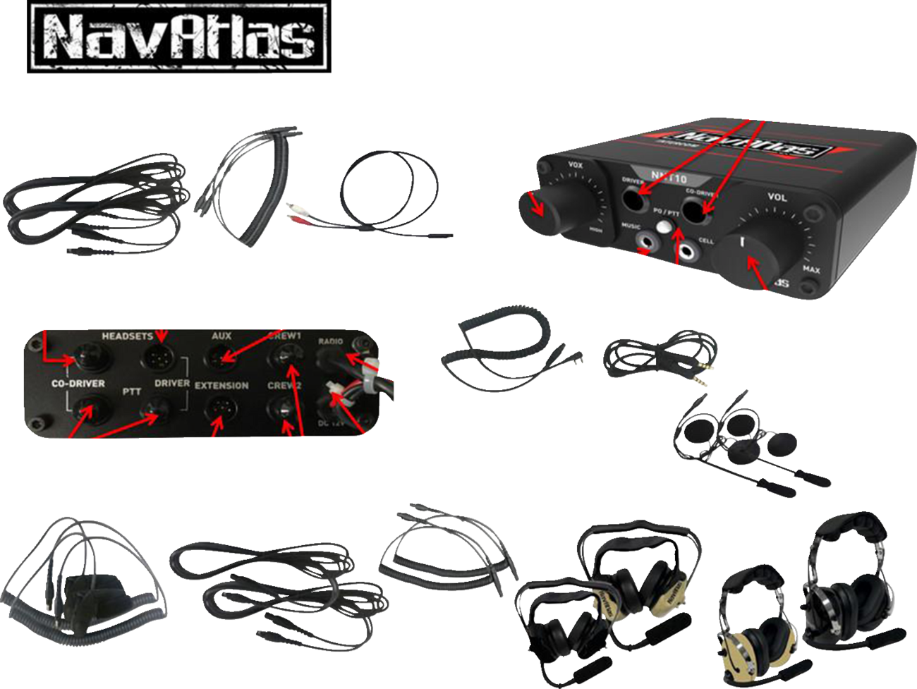 NAVATLAS Intercom/Radio and Headset Kit - 4-Seat - Beige NIRBHBE4