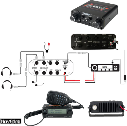 NAVATLAS Intercom/Radio and Headset Kit - 2-Seat - Black NIROHBK2
