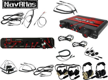 NAVATLAS Intercom/Radio and In-Helmet Headset Kit - 2-Seat - Black NI2RIH2