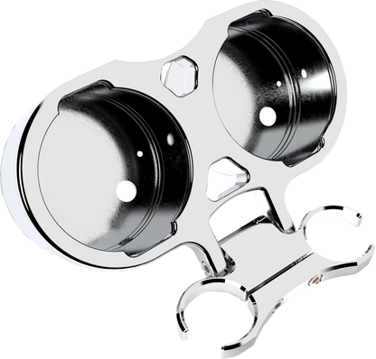 LA CHOPPERS T-Bar Gauge Mount - Dual - Chrome - 1.25" Diameter LA-7398-12C