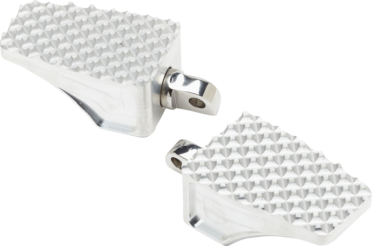 LA CHOPPERS County Line Billet Foot Pegs - Front - Raw LA-P100-01