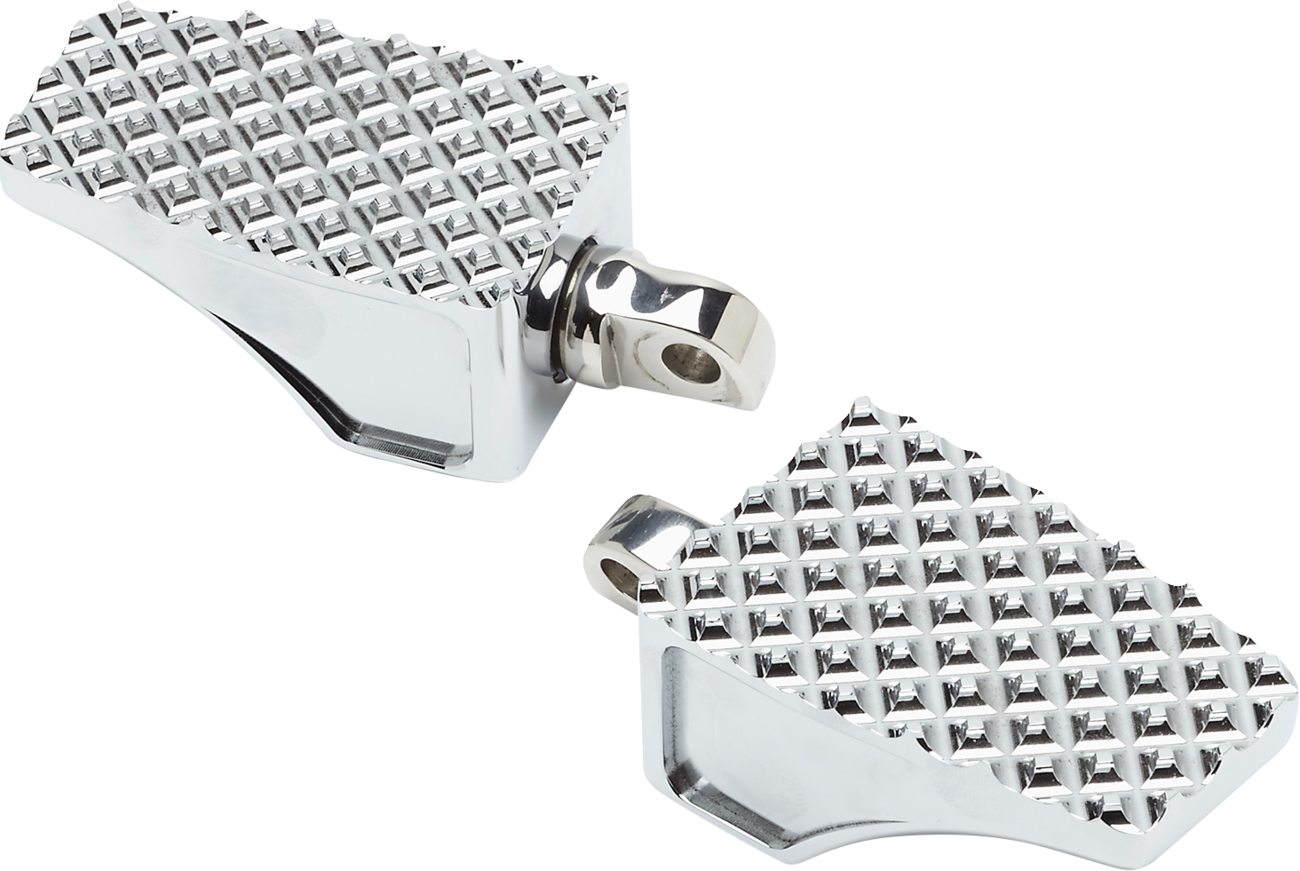 LA CHOPPERS County Line Billet Foot Pegs - Front - Chrome LA-P100-01C