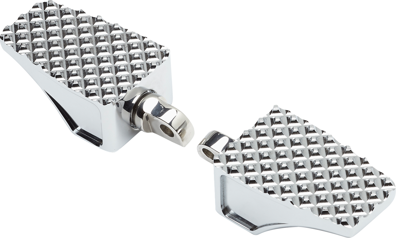 LA CHOPPERS County Line Billet Foot Pegs - Front - Chrome LA-P100-01C