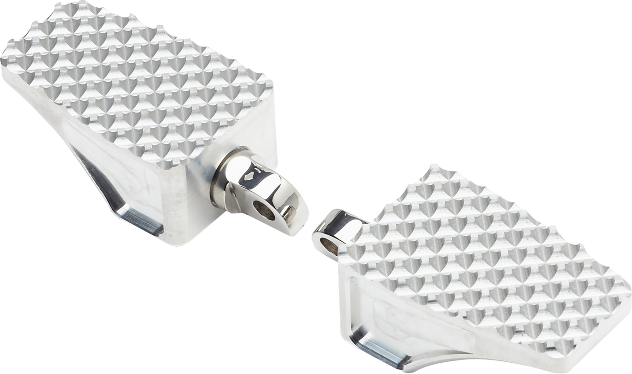 LA CHOPPERS County Line Billet Foot Pegs - Front - Raw LA-P100-01