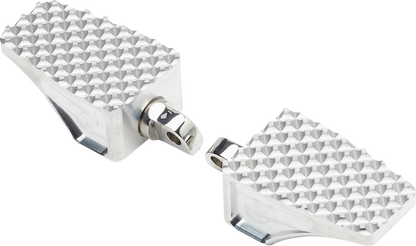 LA CHOPPERS County Line Billet Foot Pegs - Front - Raw LA-P100-01