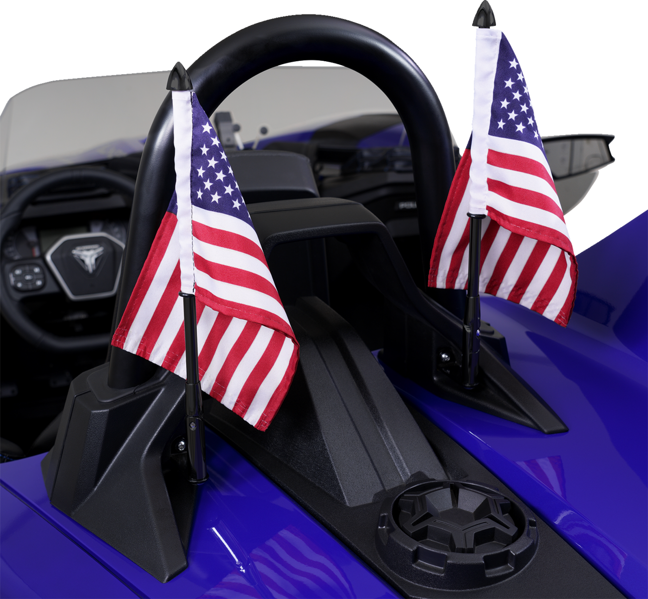 SHOW CHROME Folding Flag Pole - Black - Slingshot 44-104BK