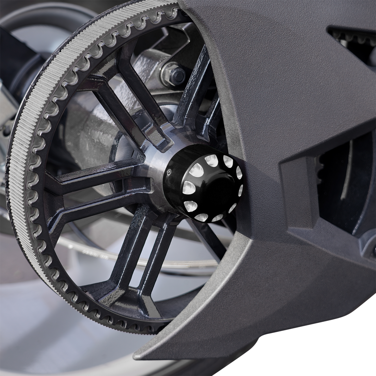 SHOW CHROME Axle Nut Cover - Black 44-105