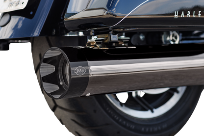 S&S CYCLE 2-into-1 Lava Chrome Sidewinder® Exhaust System - Race Only 550-1087