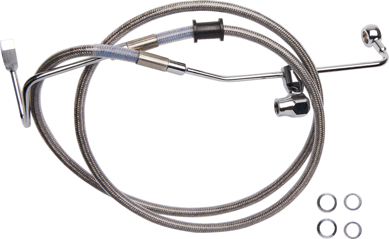 DRAG SPECIALTIES Brake Line - Rear - ABS - Stainless Steel 6142100