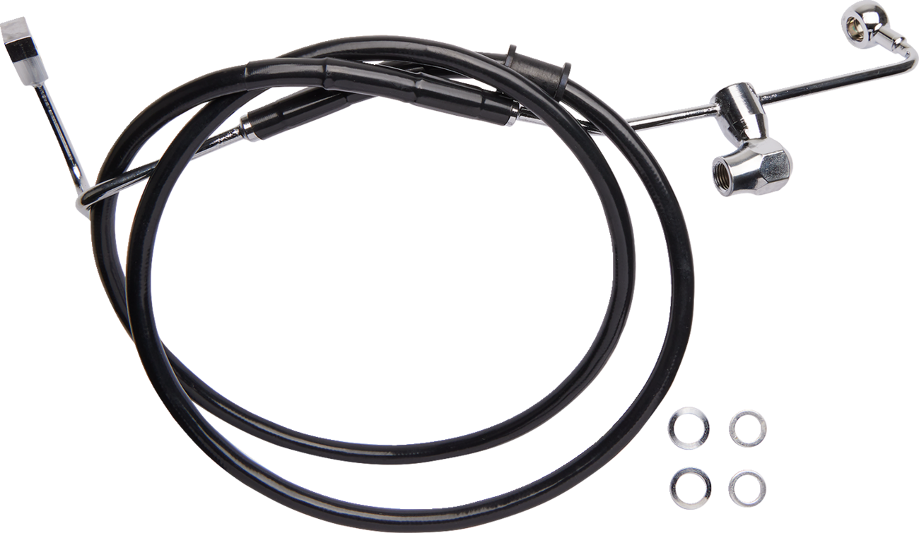 DRAG SPECIALTIES Brake Line - Rear - ABS - Black 6142100-BLK