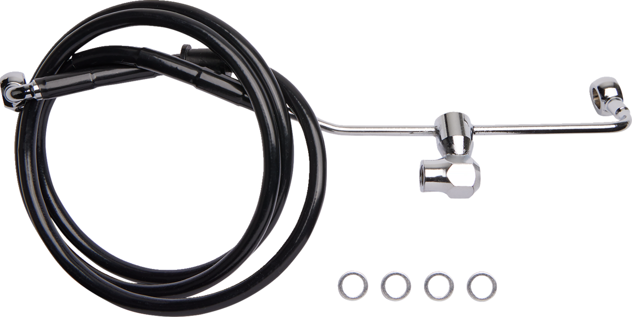 DRAG SPECIALTIES Brake Line - Rear - Non-ABS - Black 6141900-BLK