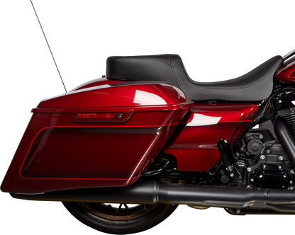 DRAG SPECIALTIES SEATS Predator 2-Up Seat - Solar Leather - Black - Smooth - w/o Backrest - FL '08-'23 08801-1495