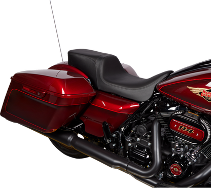 DRAG SPECIALTIES SEATS Predator 2-Up Seat - Solar Leather - Black - Smooth - w/o Backrest - FL '08-'23 08801-1495