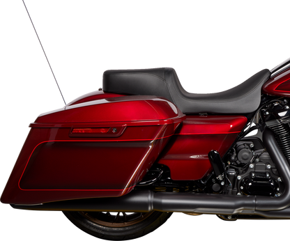 DRAG SPECIALTIES SEATS Predator 2-Up Seat - Vinyl - Black - Smooth - w/o Backrest - FLH/FLT '08-'24 0801-1487