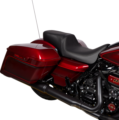 DRAG SPECIALTIES SEATS Predator 2-Up Seat - Vinyl - Black - Smooth - w/o Backrest - FLH/FLT '08-'24 0801-1487
