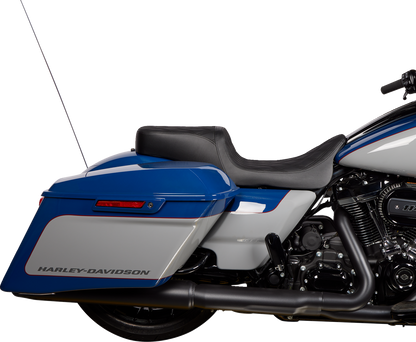 DRAG SPECIALTIES SEATS Predator 2-Up Seat - Vinyl - Double Diamond Black Stitch - w/o Backrest - FL '08-'23 0801-1490
