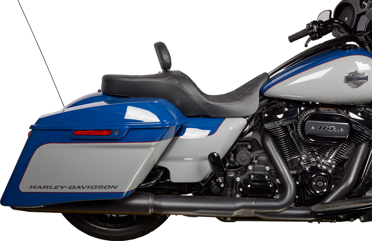 DRAG SPECIALTIES SEATS EZ Glide II Backrest - Small - Vinyl - Double Diamond Black Stitch 0822-0537