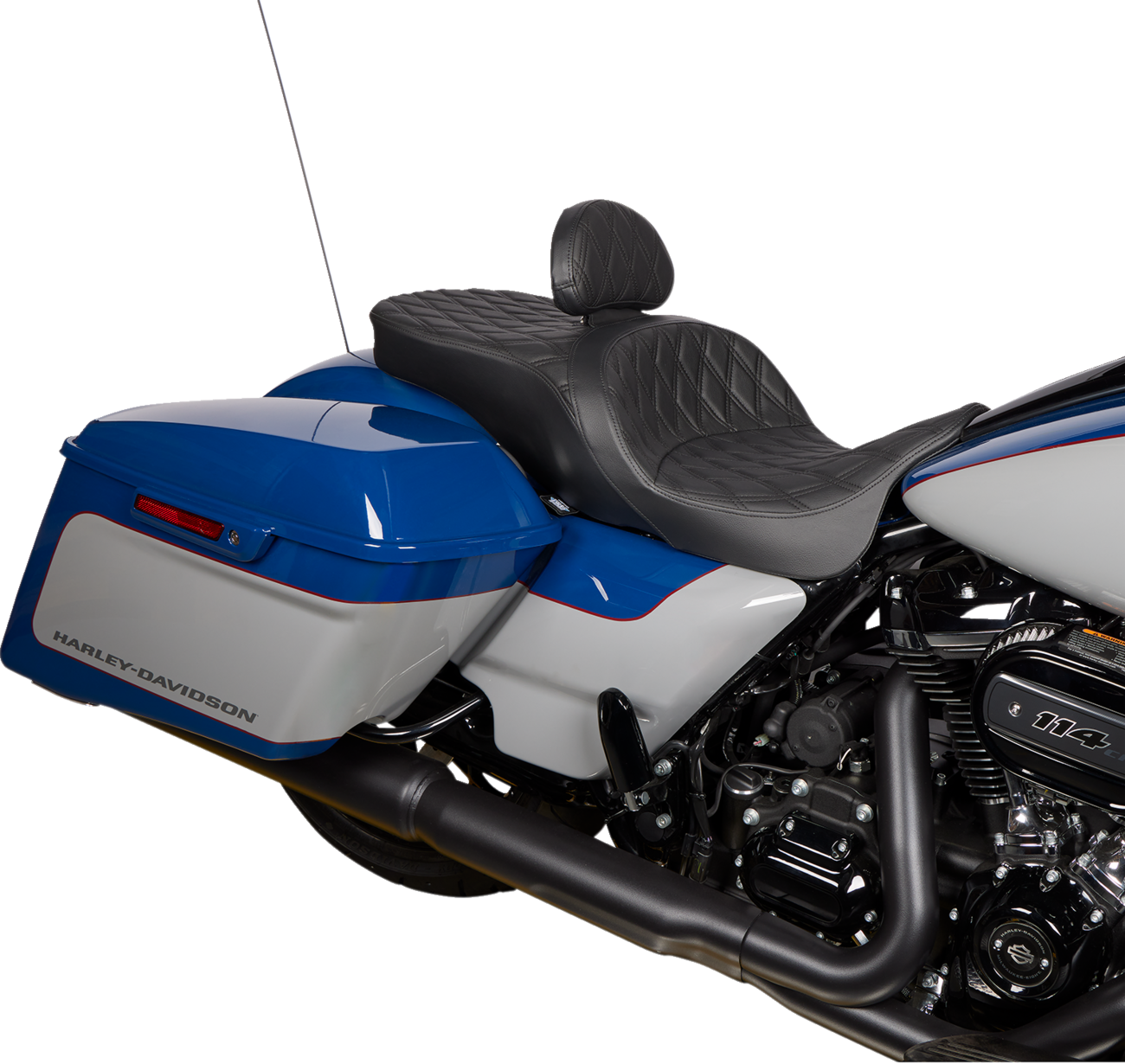 DRAG SPECIALTIES SEATS EZ Glide II Backrest - Small - Vinyl - Double Diamond Black Stitch 0822-0537