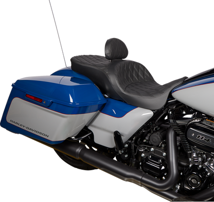 DRAG SPECIALTIES SEATS EZ Glide II Backrest - Small - Vinyl - Double Diamond Black Stitch 0822-0537