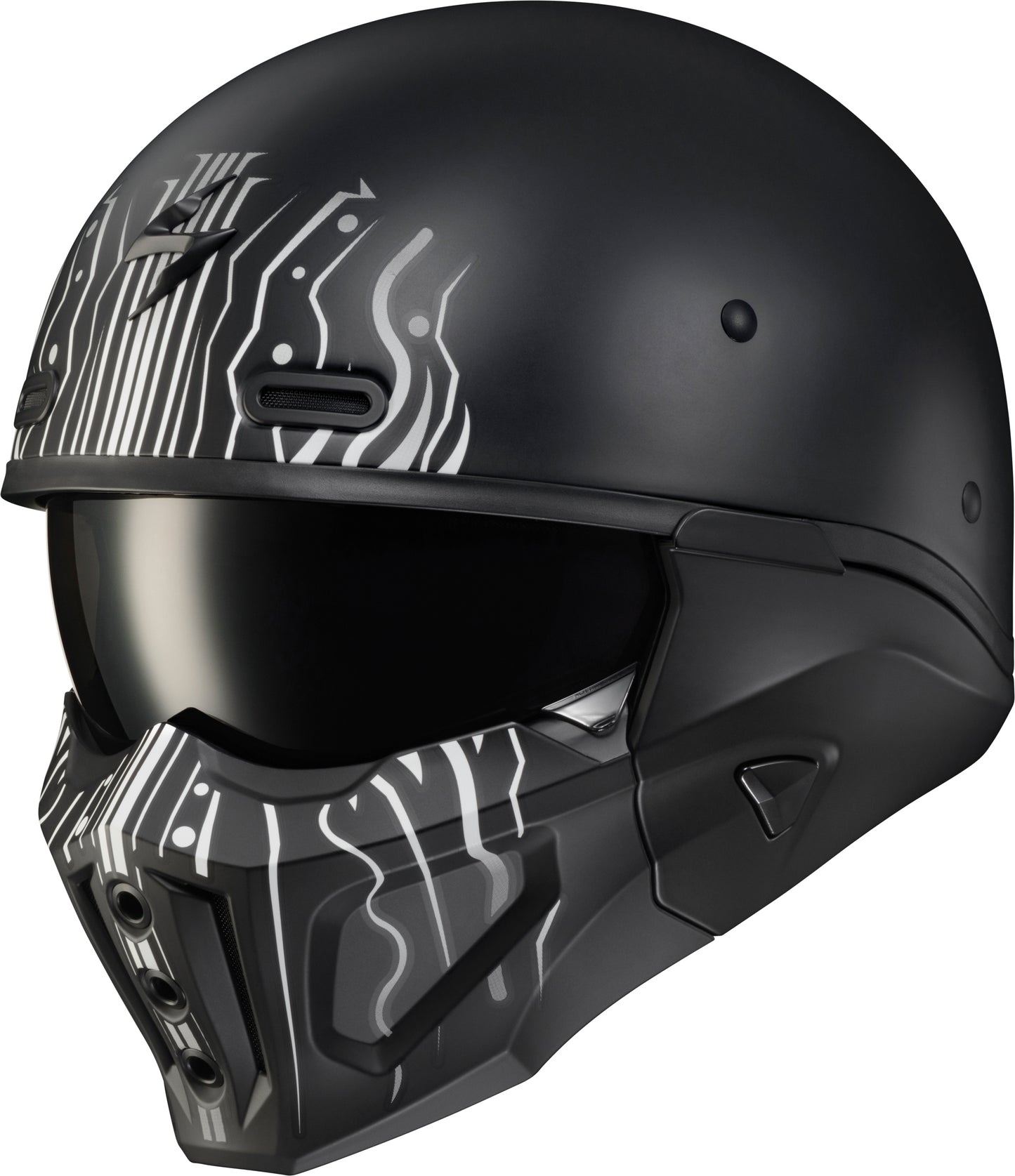 Covert X Open Face Helmet Tribe Matte Black/White Xl