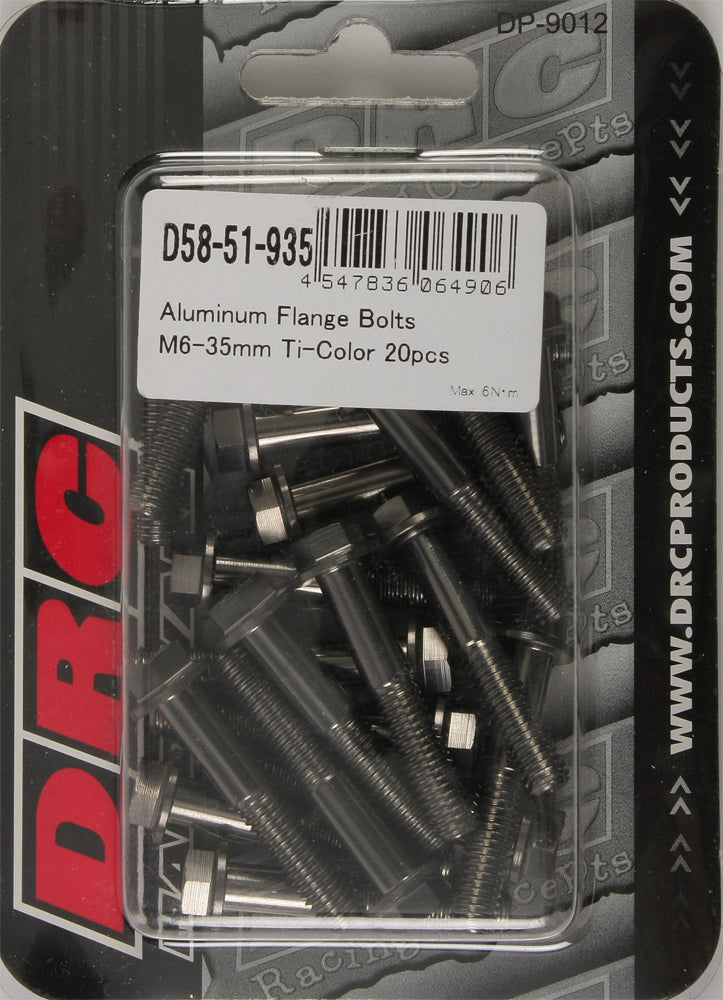 Aluminum Flange Bolts Titanium M6x35mm 20/Pk