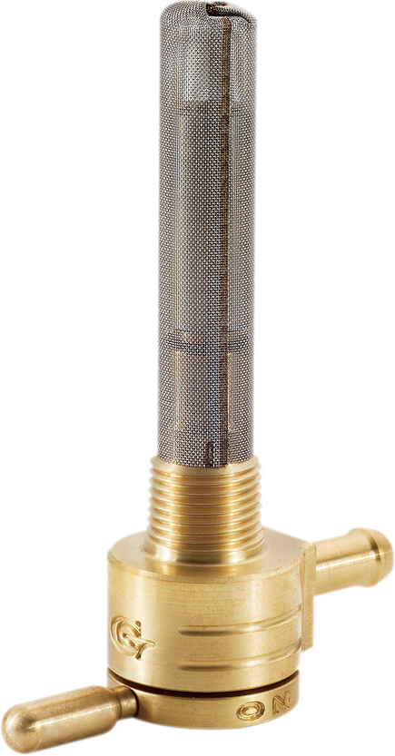 GOLAN PRODUCTS "Click-Slick" Fuel Petcock - Straight - Raw Brass - 3/8" NPT 75-516S-BS
