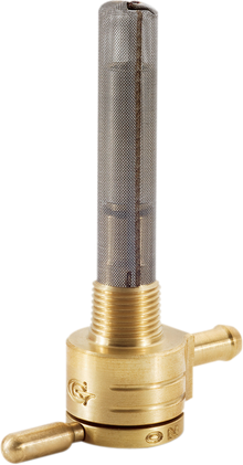 GOLAN PRODUCTS "Click-Slick" Fuel Petcock - Straight - Raw Brass - 3/8" NPT 75-516S-BS