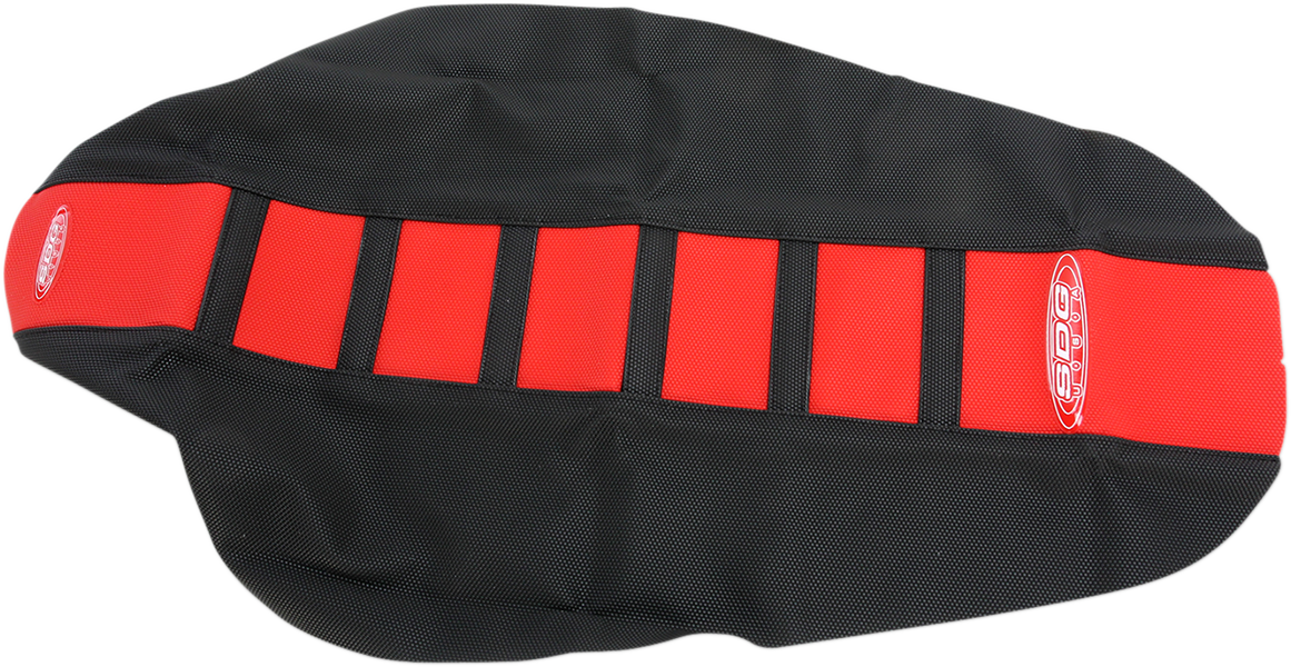 SDG 6-Ribbed Seat Cover - White Ribs/Black Top/Black Sides 95943WK