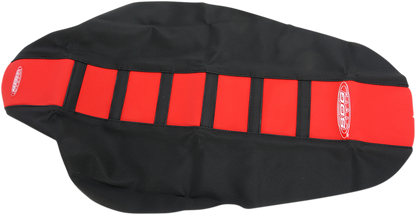 SDG 6-Ribbed Seat Cover - White Ribs/Black Top/Black Sides 95943WK