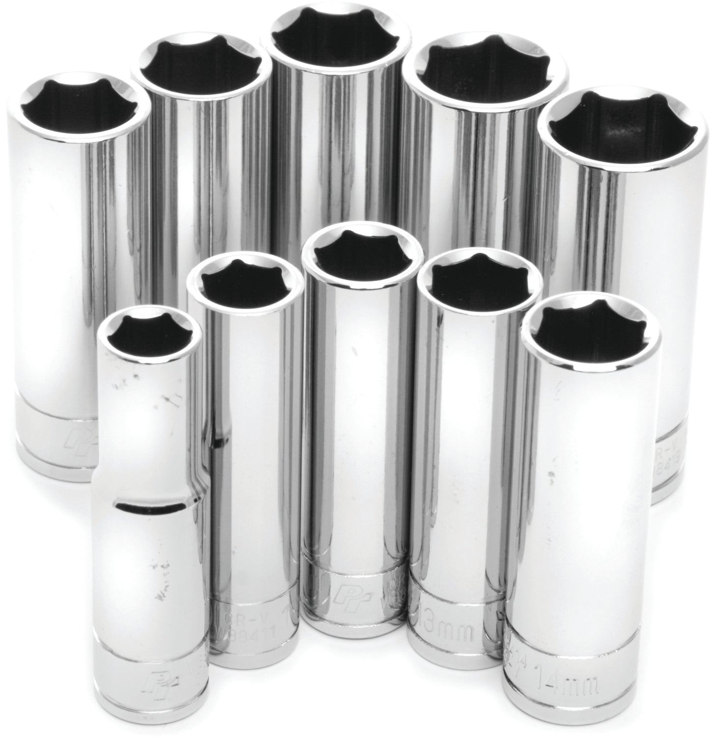 10 Pc 3/8" Met Socket Set Deep