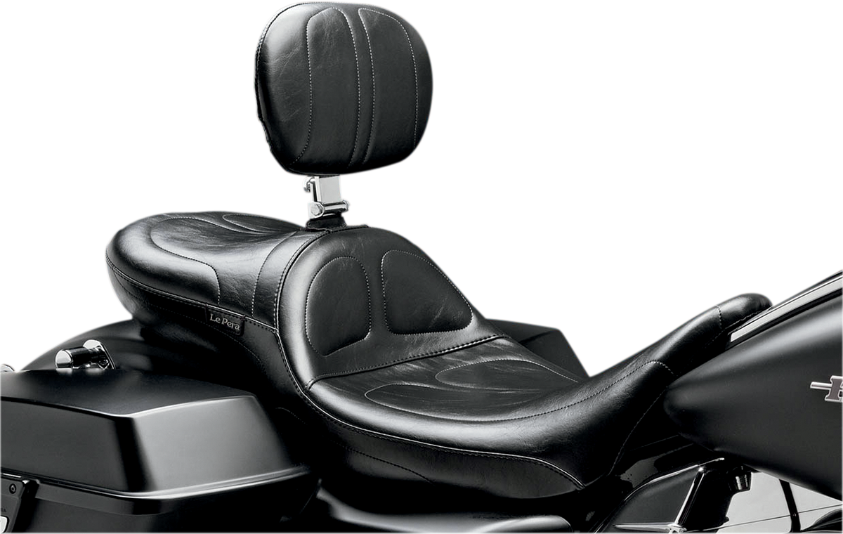 LE PERA Maverick Daddy Long Legs Seat - With Backrest - Black - Stitched - FL '08-'23 LK-957DLBR