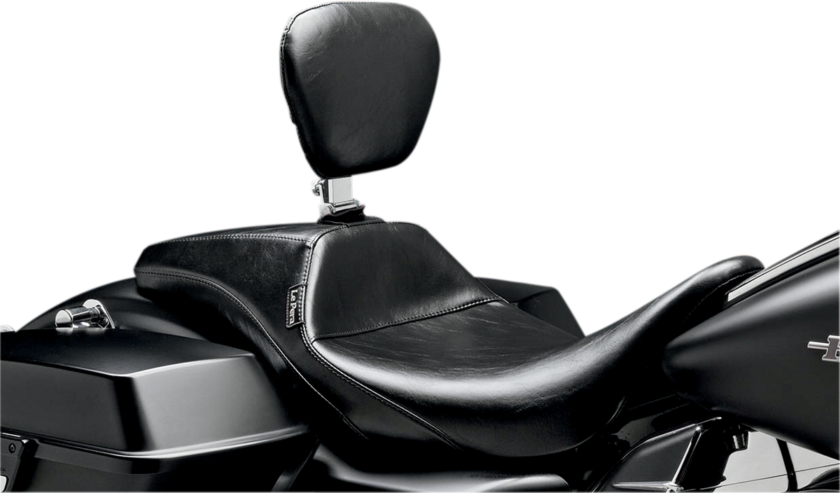 LE PERA Outcast Daddy Long Legs Seat - Full-Length - w/ Backrest - Smooth - Black - FL '08-'24 LK-987DLBR