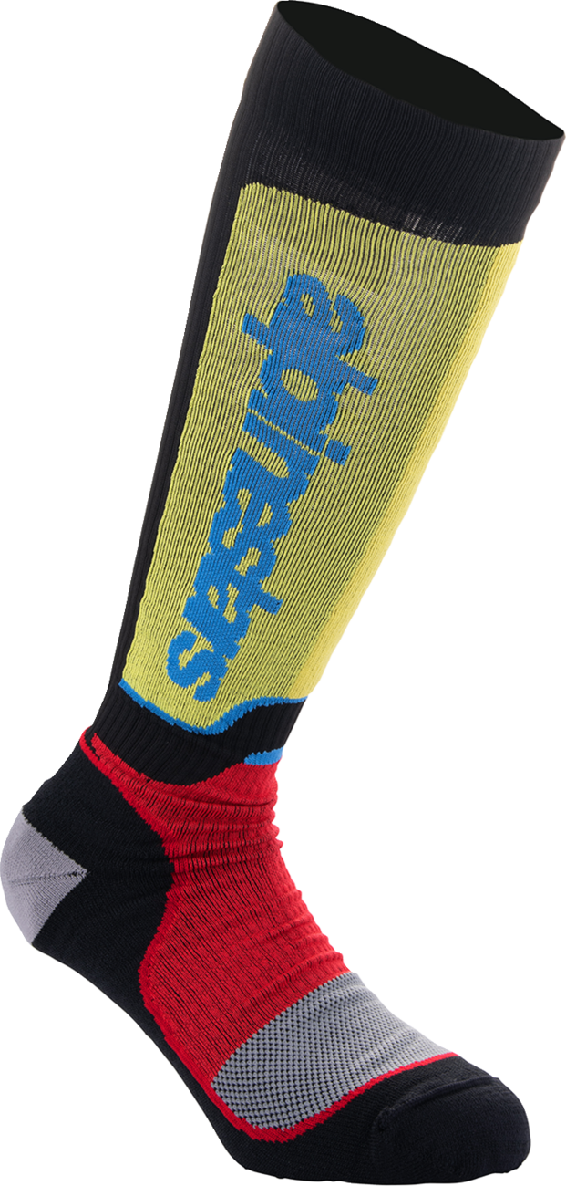 ALPINESTARS Youth MX Plus Socks - Black/Red/Yellow/Blue - Medium/Large 4742324-1212-ML