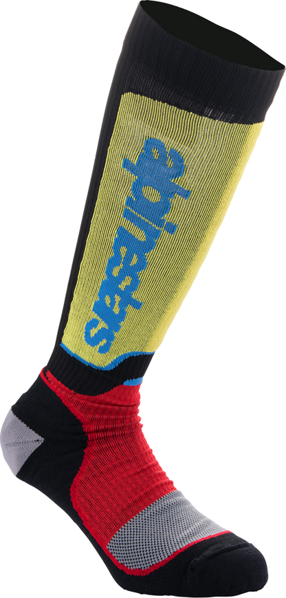 ALPINESTARS Youth MX Plus Socks - Black/Red/Yellow/Blue - Medium/Large 4742324-1212-ML