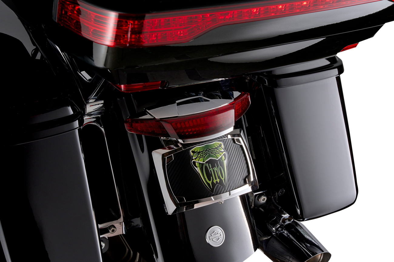 CIRO Taillight/License Plate Mount - Red Lens - Chrome 40473