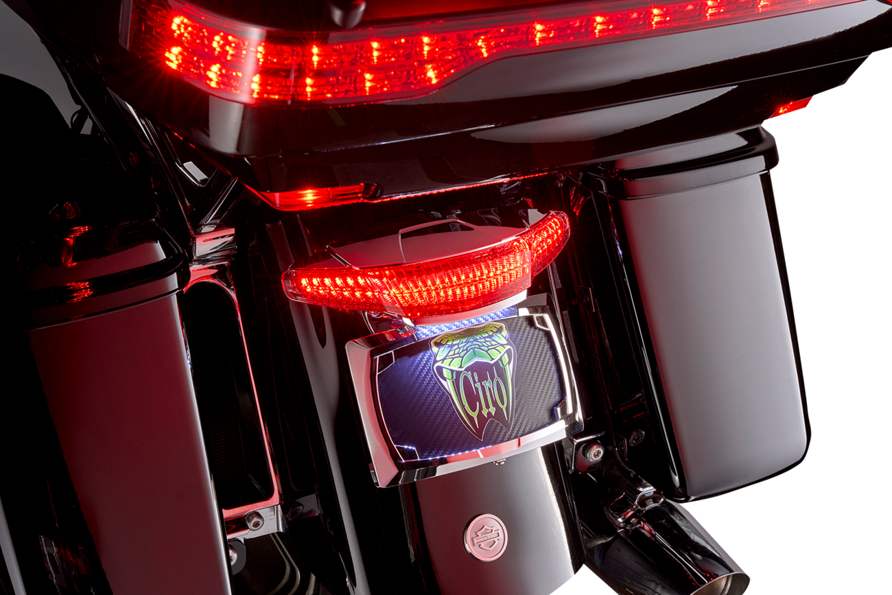 CIRO Taillight/License Plate Mount - Smoke Lens - Chrome 40453