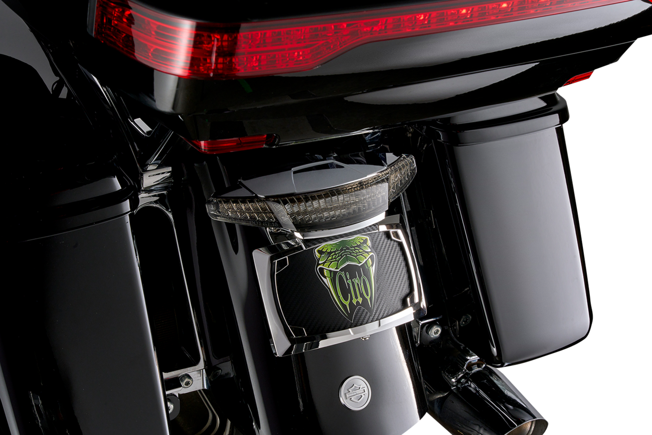 CIRO Taillight/License Plate Mount - Smoke Lens - Chrome 40453