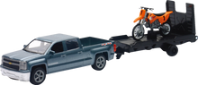 NEW RAY TOYS Chevrolet Silverado Pick Up w/ Dirt Bike - 1:43 Scale - Gray/Orange 19535A