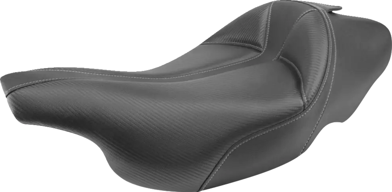 SADDLEMEN Dominator Solo Seat - w/o Backrest - Black w/ Gray Stitching - FLHT/FLTR '97-'07 897-07-0042